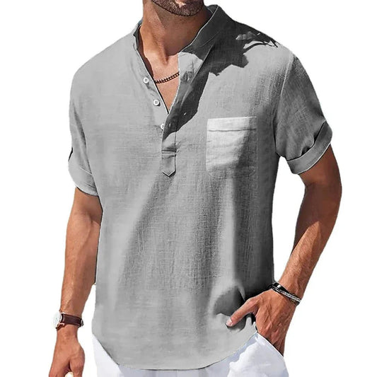 Men's Casual Summer Linen Short Sleeve Shirt