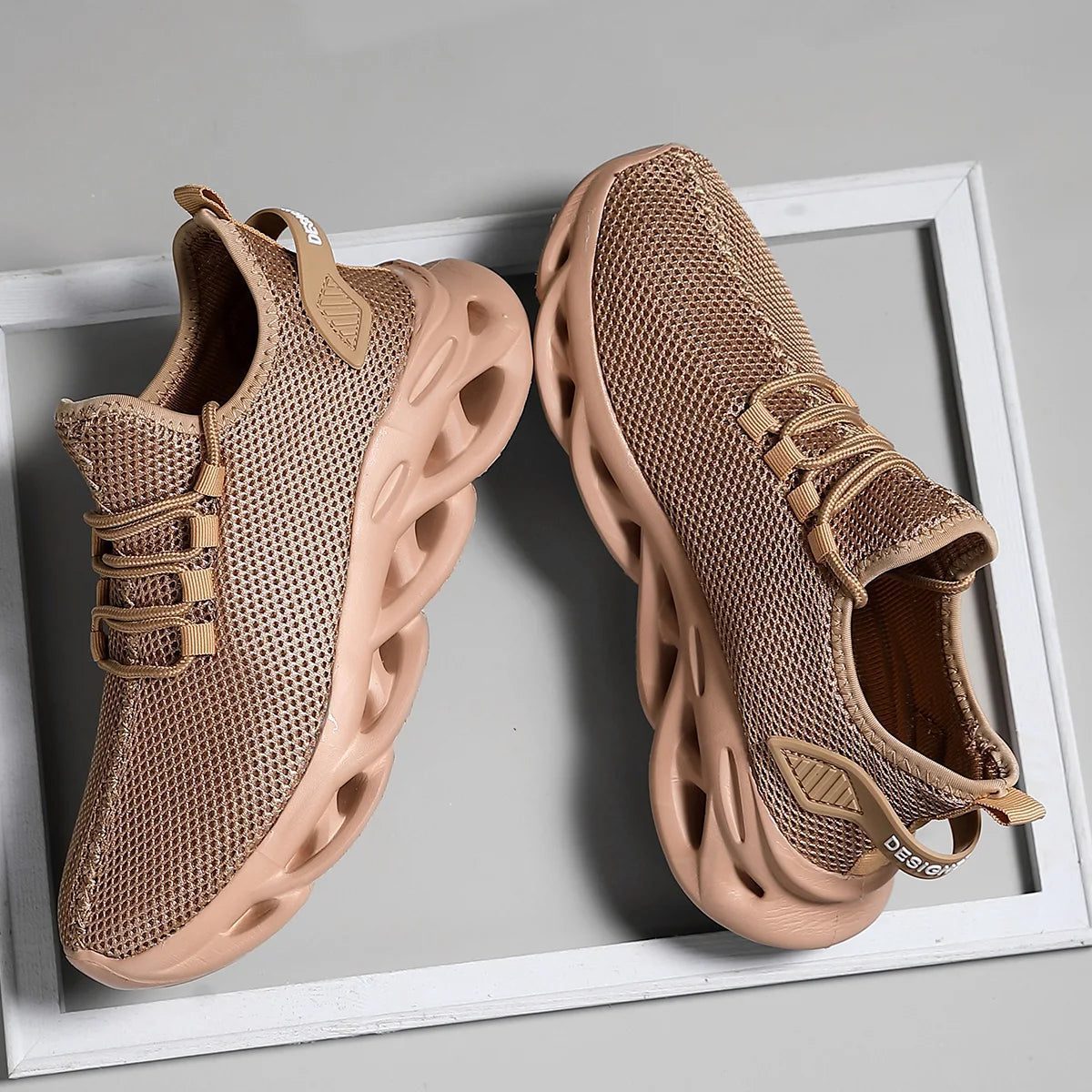 Men's Breathable Black Jogging Sneakers for Sports