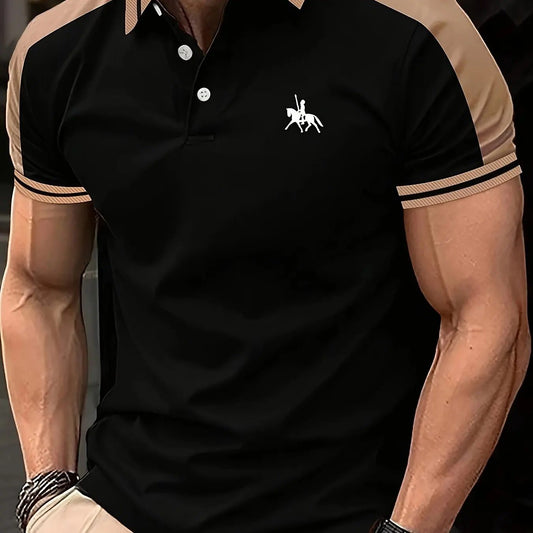Vintage 3D Printed Polo Shirt for Men