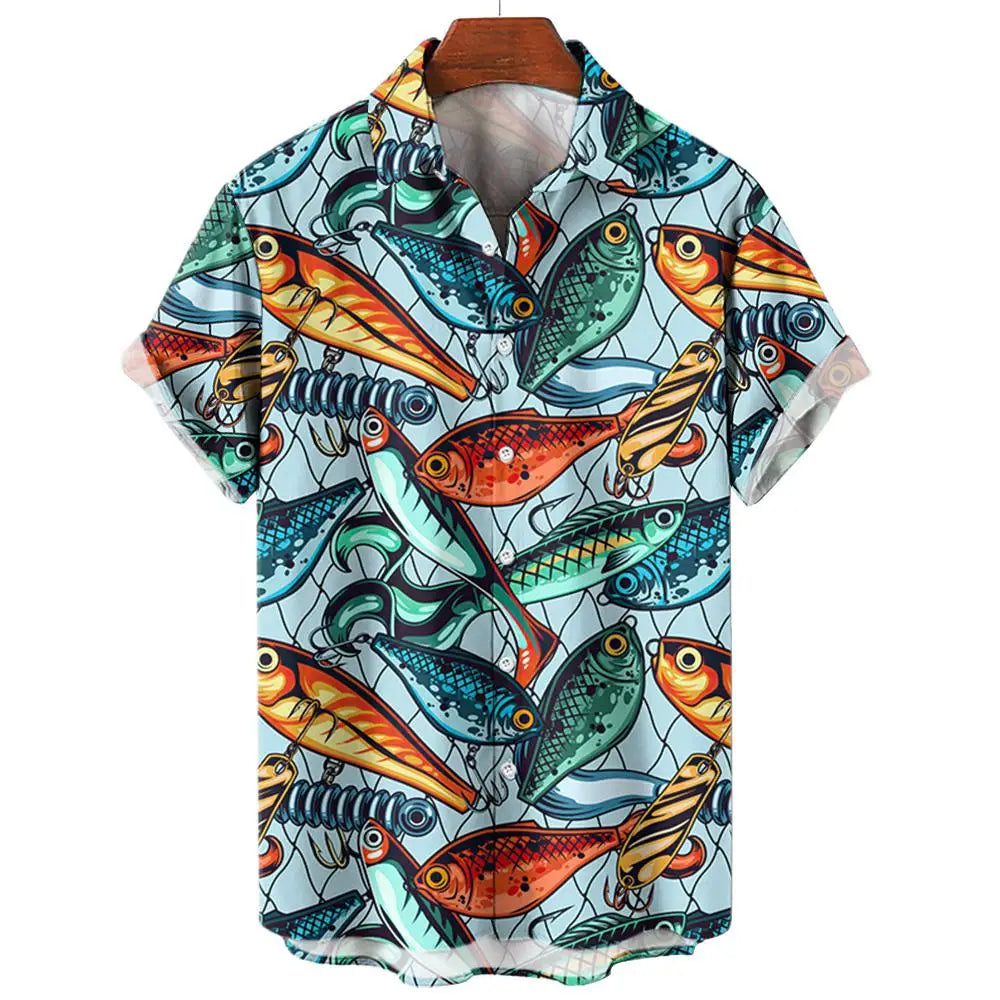Stylish 3D Fish Print Hawaiian Shirts