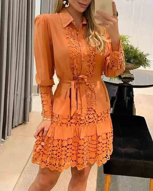 Trendy Y2K Floral Lace Mini Dress Women