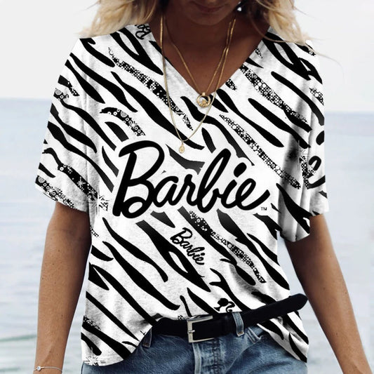 Anime V-Neck Summer T-Shirt for Women