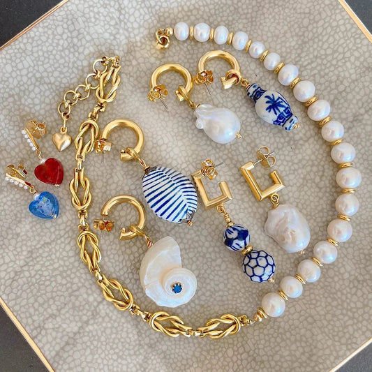 Chunky Cherry Pendant Necklace with Pearls