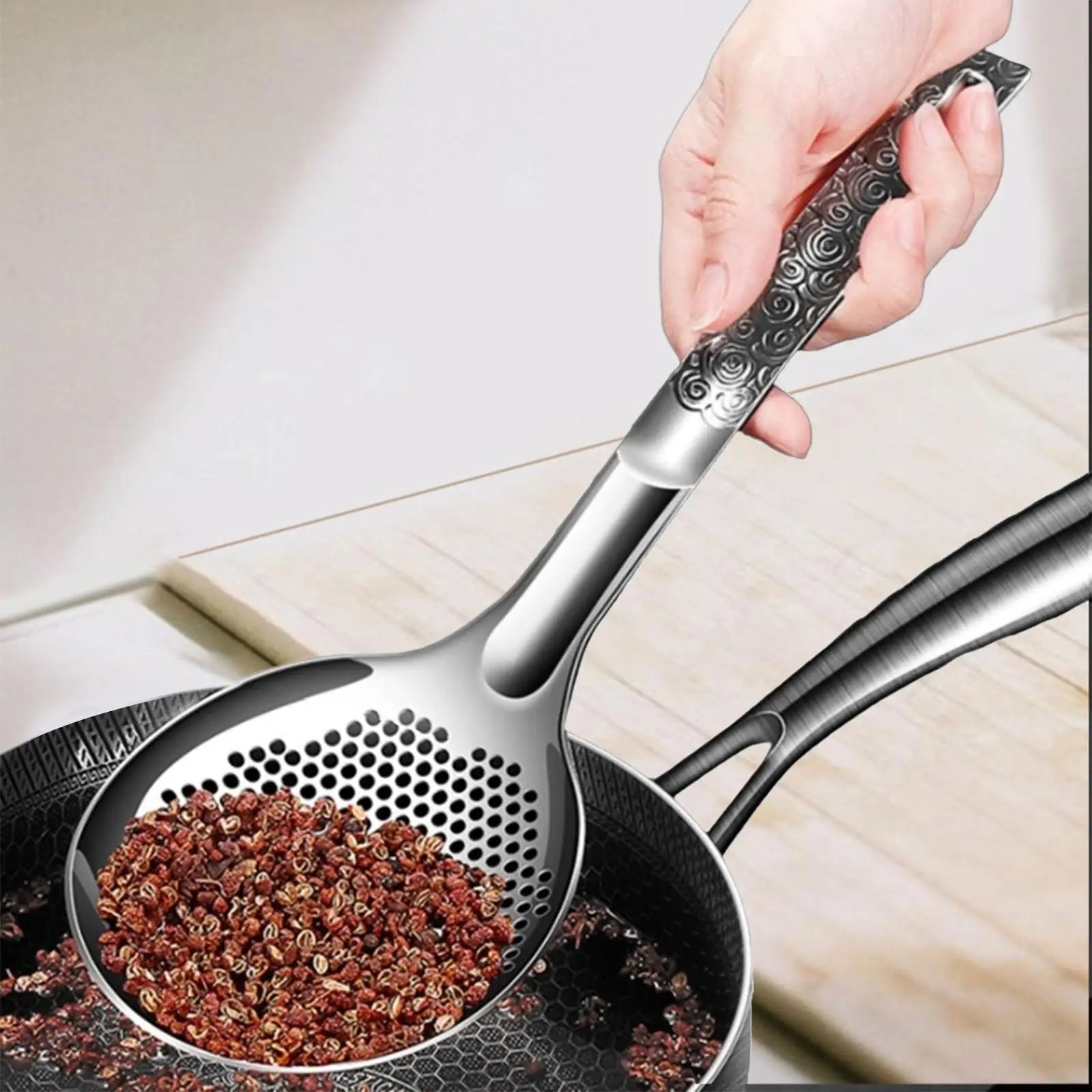 Multifunctional Stainless Steel Slotted Spoon Skimmer