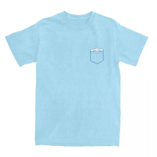 Vintage Cotton Pocket T-Shirt for Men Women