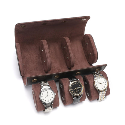 Classic Leather Watch Travel Case Organizer