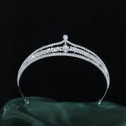 Elegant Silver Zircon Tiara for Brides
