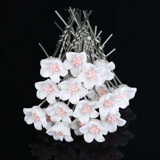 Elegant Floral Crystal Pearl Wedding Hairpin