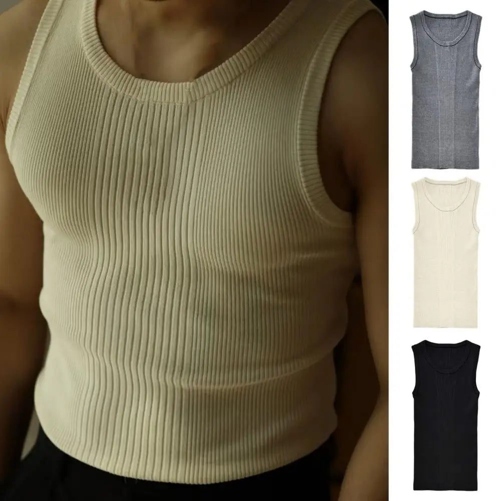 Men's Slim Fit Ribbed Summer Tank Top