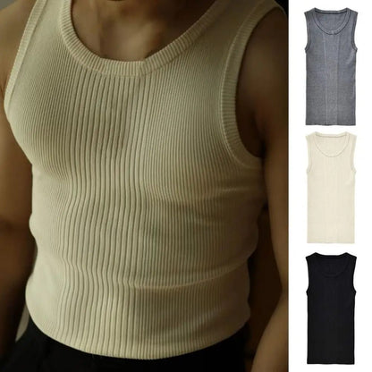 Men's Slim Fit Ribbed Summer Tank Top
