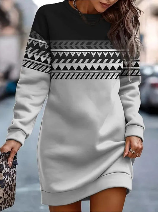 Autumn Winter Casual Loose Sweatshirt Dress