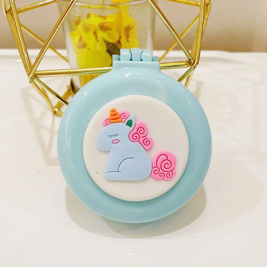 Portable Cartoon Folding Hair Brush with Mirror