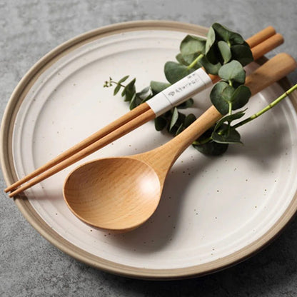 4 Beech Wood Soup Spoons for Cooking