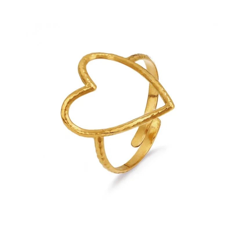 Western Style Hollow Heart Ring for Women