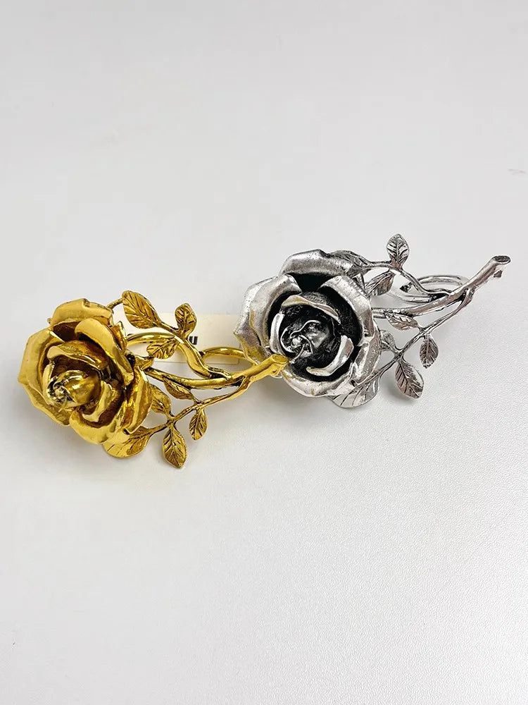 Vintage Metal Rose Open Rings for Women