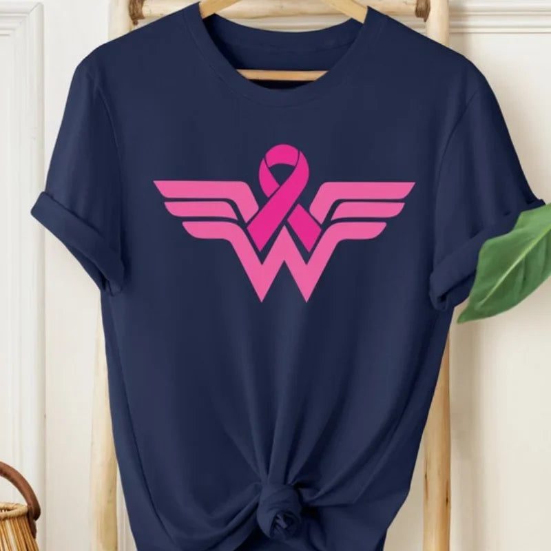 Empower Women: Cotton T-Shirt for Cancer Awareness