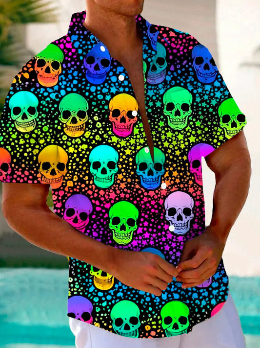 Colorful 3D Print Hawaiian Shirts for Men