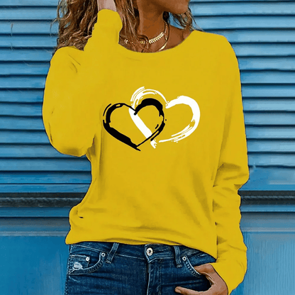 Trendy Oversized Heart Print Cotton T-Shirts