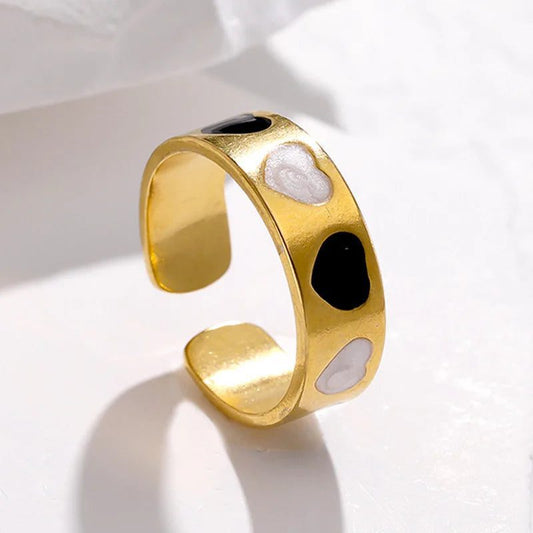 Waterproof Gold Color Stainless Steel Rings
