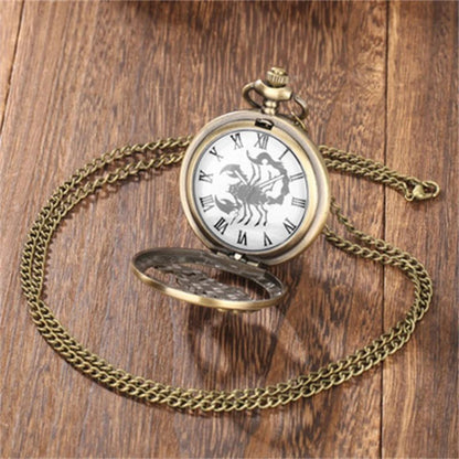 Unisex Quartz Pocket Watch with Scorpion Design