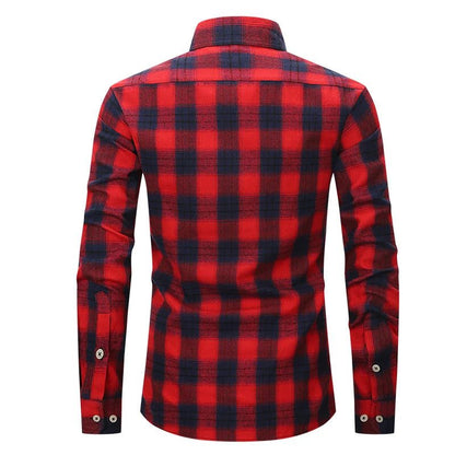 Men's Plaid Flannel Shirt Long Sleeve XXL