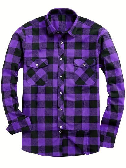 Men's Long Sleeve Plaid Flannel Shirt