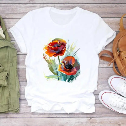 Floral Print Oversized T-Shirt for Women
