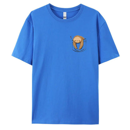 Men's Cotton Sloth Pocket Graphic T-Shirt