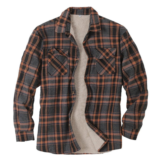 Men's Thick Quilted Flannel Shirt Jacket