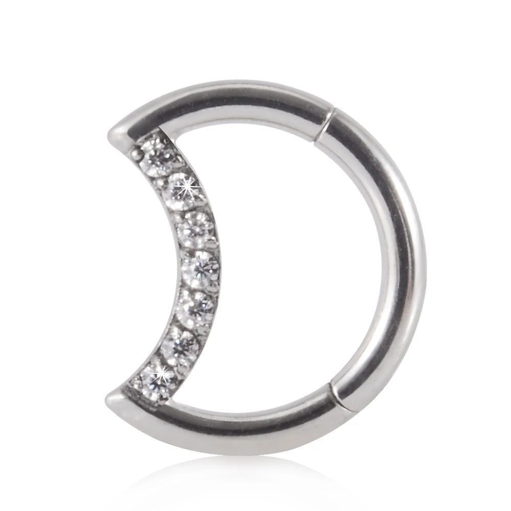 16G Surgical Steel Zircon Septum Clicker Jewelry