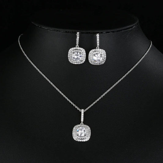 Elegant Bridal Jewelry Set: Water Drop Earrings