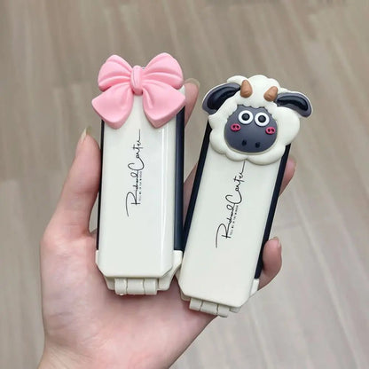 Portable Cartoon Hairbrush with Mirror for Travel