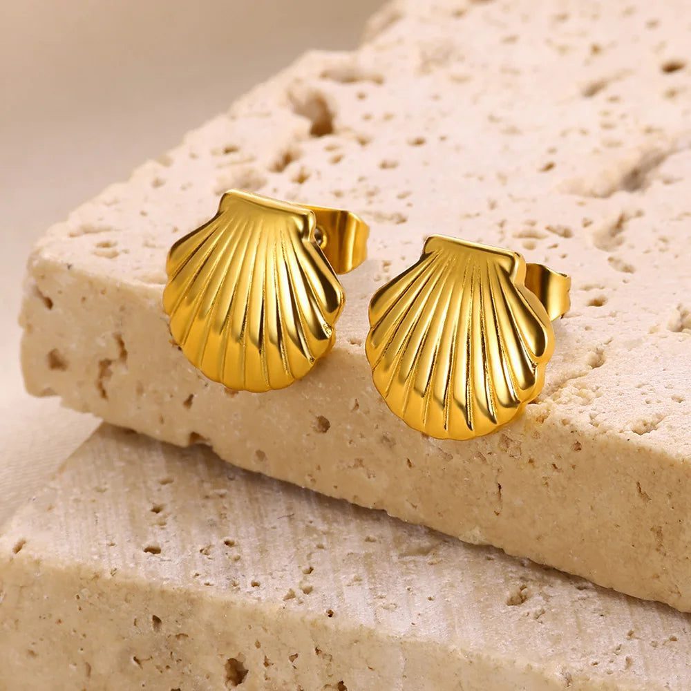 Waterproof Gold Starfish Heart Claw Earrings