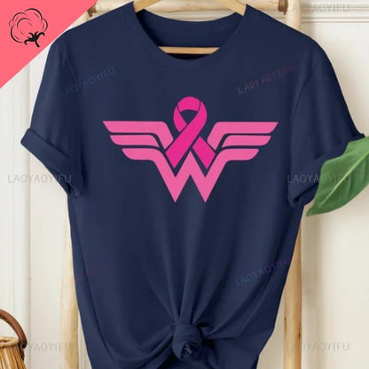 Empower Women: Cotton T-Shirt for Cancer Awareness