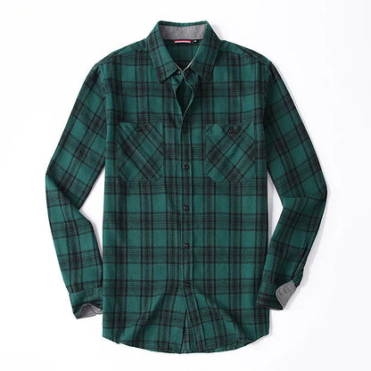 Men's Casual Long Sleeve Plaid Flannel Shirt