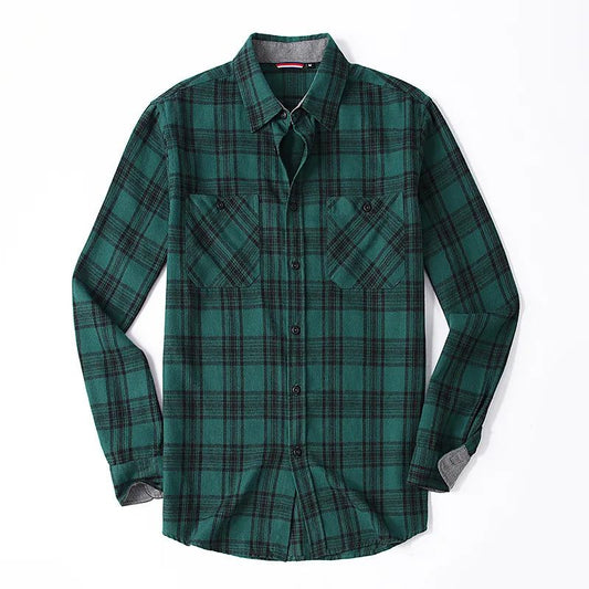 Men's Casual Long Sleeve Plaid Flannel Shirt