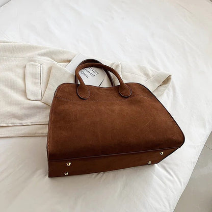 Vintage Suede Handbags: Large Capacity Luxury Bags