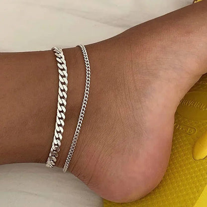Waterproof Double-Layer Gold Anklets for Women