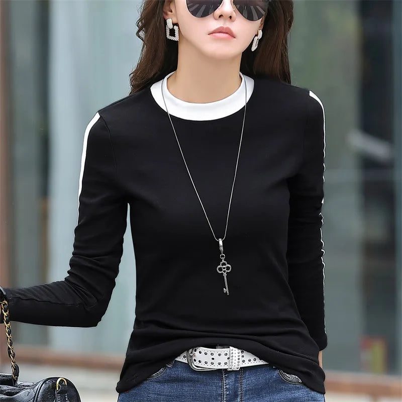 Trendy Long Sleeve Cotton T-Shirts for Women