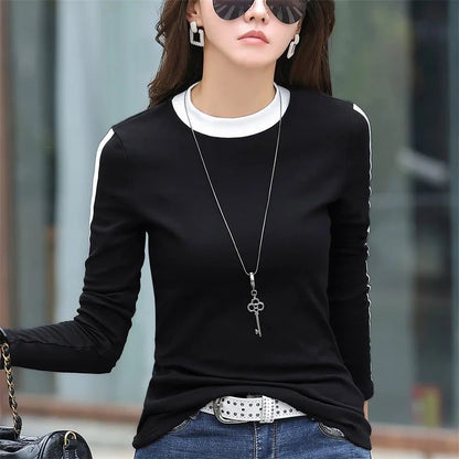 Trendy Long Sleeve Cotton T-Shirts for Women