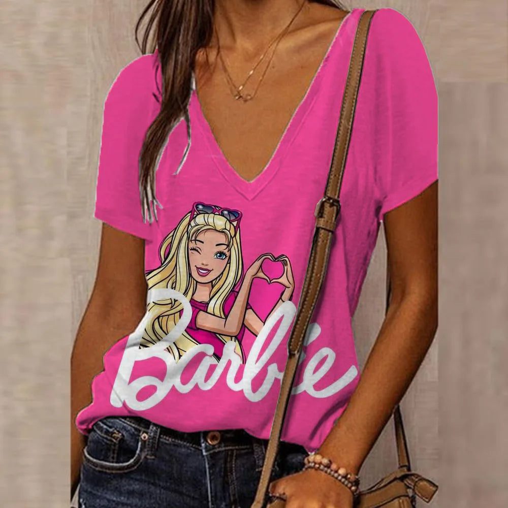 V-Neck Summer T-Shirt for Women Fashion