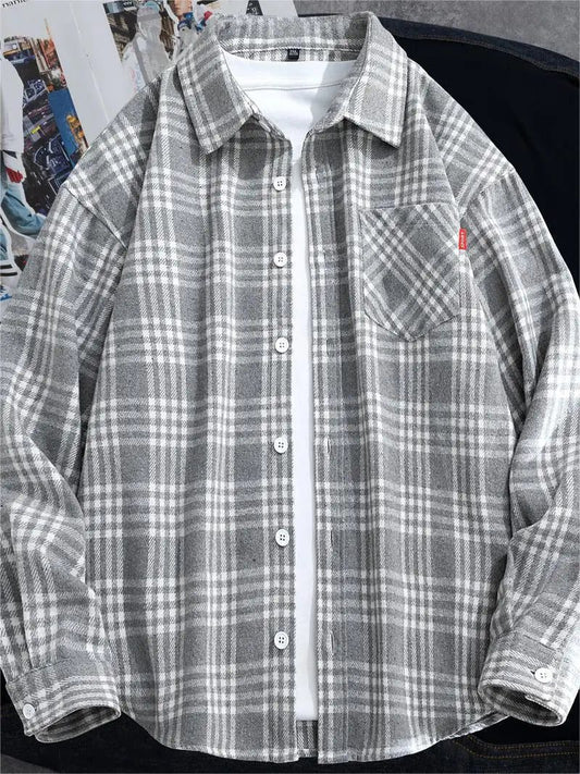 Plus Size Men's Plaid Flannel Shirt