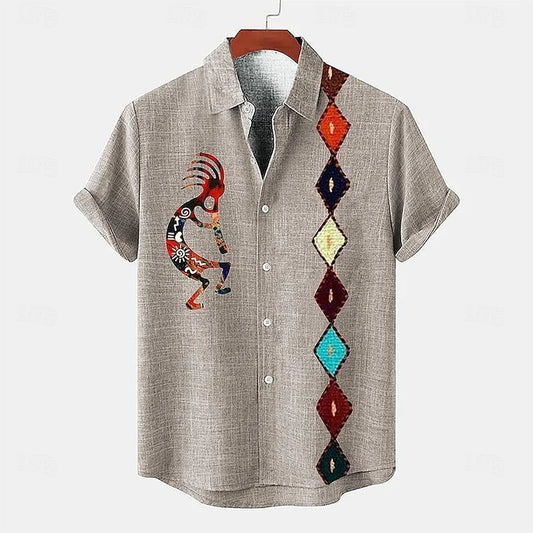 Men's Casual Short Sleeve Linen Shirt