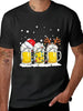 Funny Black Cat Christmas T-Shirt for Men