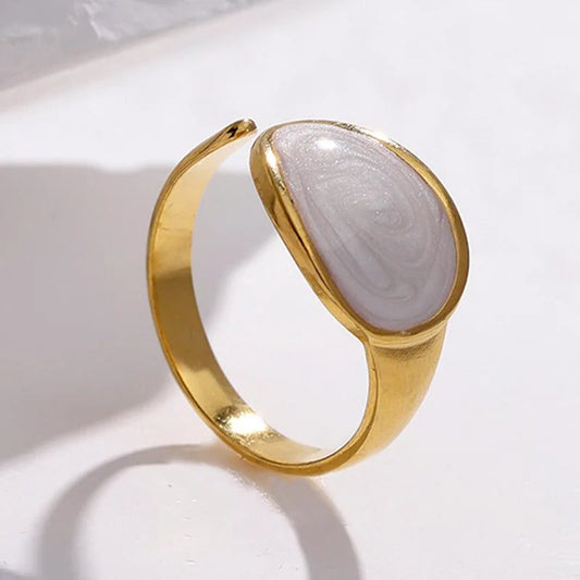 Waterproof Gold Color Stainless Steel Rings