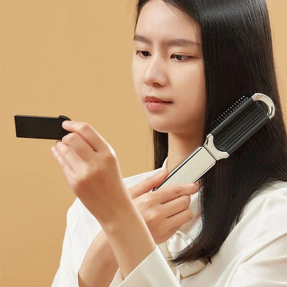 Portable Mini Hair Brush with Mirror