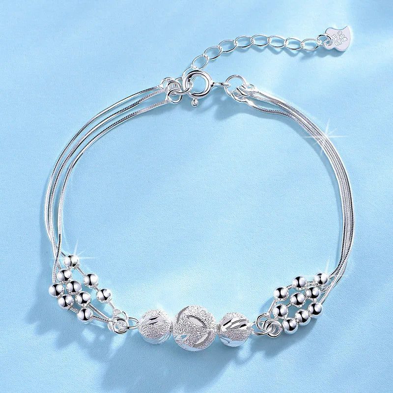 Luxury 925 Sterling Silver Pearl Knot Bracelet