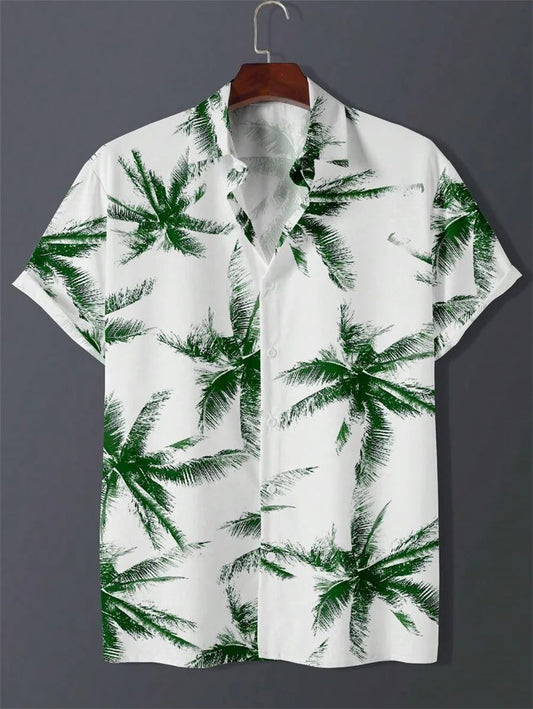 Men's 3D Printed Hawaiian Polo Shirt Summer