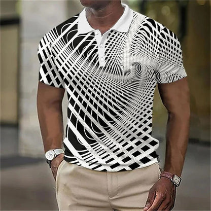 Men's 3D Print Golf Polo Shirt