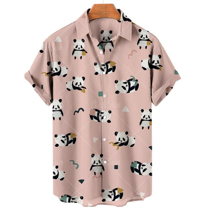 Men's Hawaiian Duck Print Short Sleeve Shirt